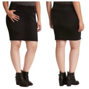 Torrid Black Denim Embroidered Rose Mini Skirt - NWT!